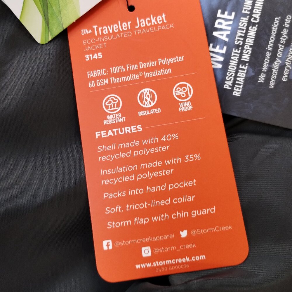 Storm Creek Traveler Thermolite Jacket Navy Blue Size XL NWT - Picture 14 of 16